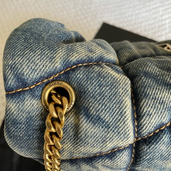 SOLD YSL Toy LOULOU Denim Puffer Matelasé Crossbody Bag - Picture 11 of 13